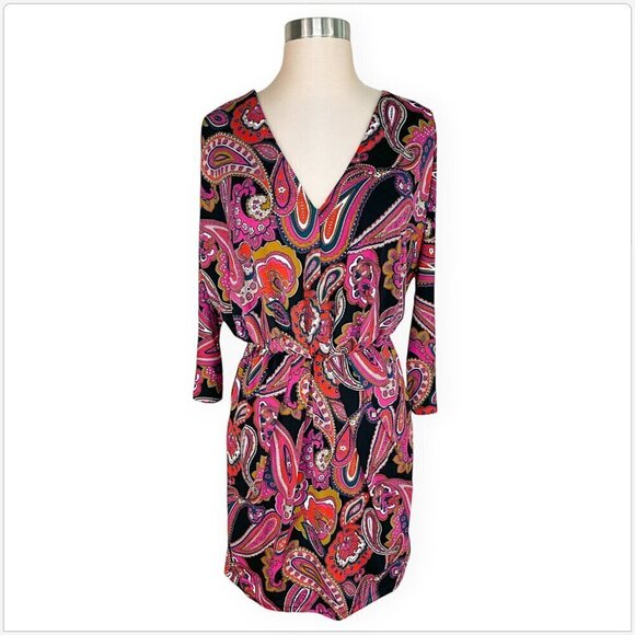Trina Turk Birch Colorful Paisley Stretch Jersey Blouson Mini Dress NWT NEW M - Picture 2 of 6